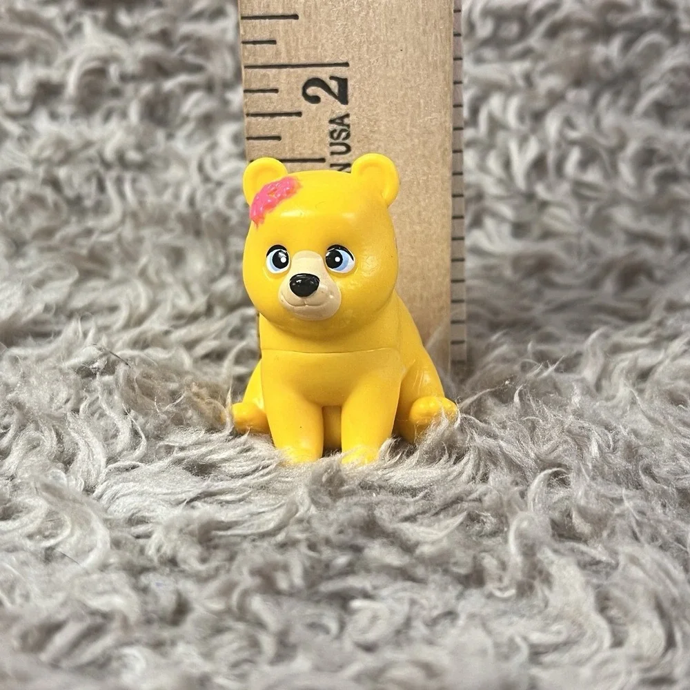 Mattel Barbie Pet Series BEAR Cub Yellow Pink Bow Figure Miniature Toy